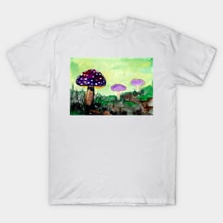 Purple Mushrooms in the Forest T-Shirt